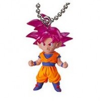 01-85059 Dragon Ball Z UDM Ultimate Deformed Mascot The Best 04 Keychain Figure Mascot - Super Saiyan God Goku