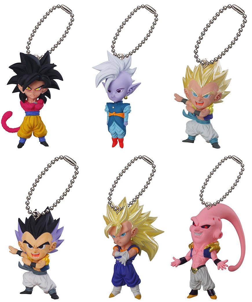 Lot De 6 Porte-clés Figurines Dragon Ball Super UDM 35 - Ultimate Deformed Mascot Burst, Bandai