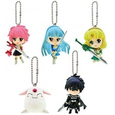 01-90728  Bandai Magic Knight Rayearth Figure Mascot Swing Keychain 300y - Set of 5