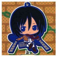 01-92264 Attack on Titan Rubber Mascot Strap - Mikasa Ackerman