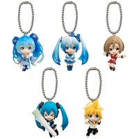 01-11006  vocaloid Hatsune Miku Winter Edition Mini Figure Swing /  Mascot  Key Chain 300y - Set of 5