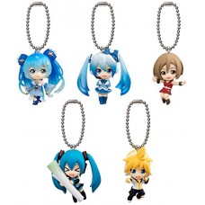 01-11006  vocaloid Hatsune Miku Winter Edition Mini Figure Swing /  Mascot  Key Chain 300y - Set of 5