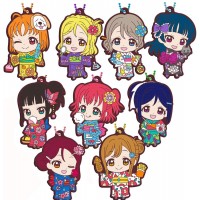 01-29377 Love Live! School Idol Project Sunshine!! Capsule Rubber Mascot Vol. 11 Yukata Kimono Dress Version 300y - Set of 9