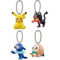 02-11467 Pokemon Sun & Moon Pocket Monsters Mini Figure Mascot Swing Key Chain 200y - Set of 4