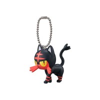 02-11467 Pokemon Sun & Moon Pocket Monsters Mini Figure Mascot Swing Key Chain 200y - Litten