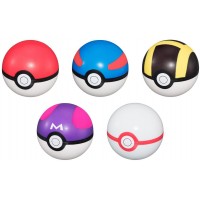 02-12981 Pokemon Soft Foam Squeeze  Pokeball 200y - Set of 5