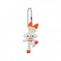 02-41769 Pokemon Sword and Shield Mini Figure Mascot Swing Key chain  300y - Scorbunny