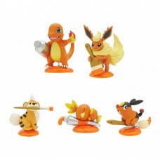 02-30409 Pokemon Kitan Club Palette Orange Mini Figure Collection 300y - Set of 5