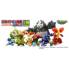 02-81541 1/40 Scale Pokemon Zukan Figures Collection 3D Encyclopedia Pokemon XY 02 300y - Set of 4