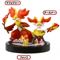 02-81541 1/40 Scale Pokemon Zukan Figures Collection 3D Encyclopedia Pokemon XY 02 300y - Fennekin : Braixen : Delphox