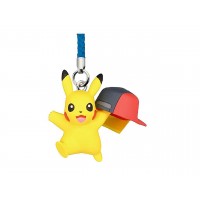 02-85694 Pokemon The Movie 20th Ver: I Choose You!  Mini Figure Mascot Strap 200y - Pikachu Hoenn Cap