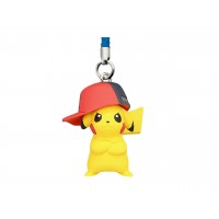 02-85694 Pokemon The Movie 20th Ver: I Choose You!  Mini Figure Mascot Strap 200y - Pikachu Sinnoh Cap