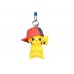 02-85694 Pokemon The Movie 20th Ver: I Choose You!  Mini Figure Mascot Strap 200y - Pikachu Sinnoh Cap