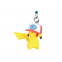 02-85694 Pokemon The Movie 20th Ver: I Choose You!  Mini Figure Mascot Strap 200y - Pikachu Unova Cap