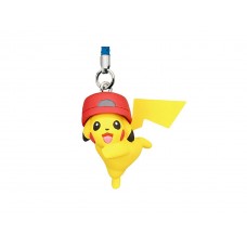 02-85694 Pokemon The Movie 20th Ver: I Choose You!  Mini Figure Mascot Strap 200y - Pikachu Kalos Cap