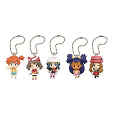 02-85720 Pokemon Deformed Figure Series Girl Trainers Special Figure Mascot / Key Chain  300y - Set of 5
