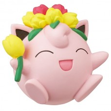 02-87420  Pokemon Sun & Moon Pokapoka Biyori Ideal Warm Day Flower Themed Mini Figure 300y - Jigglypuff