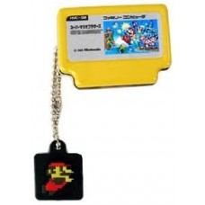 02-72332 Super Mario Famicom Keychain Tins Yellow Tin - Swimming Mario Charm