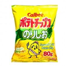 0X-00119 Calbee Seaweed and Salt Potato Chips 2.8 Oz (80 g)