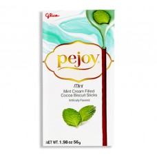 0X-15403 Glico Pocky Mint Cream Filled Cocoa Biscuit Sticks. 1.98 Oz 56g