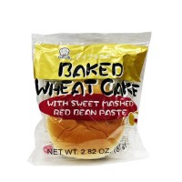 0X-65095 Shirakiku D-Plus Natural Yeast Bread Baked Wheat Cake - Chunky Red Bean Paste 2.82 Oz (80 g)