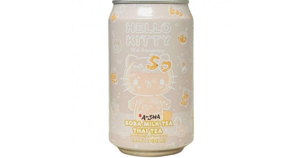 A-Sha Hello Kitty 50th Anniversary Boba Milk Tea - Thai Tea