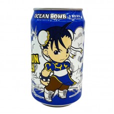 0X-54250 OCEAN BOMB STREET FIGHTER CHUN LI SPARKLING TEA PEACH FLAVOR 11.15 Oz (330ml)