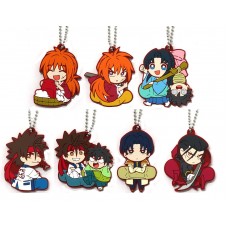 01-71553 Rurouni Kenshin -Meiji Swordsman Romantic Story Rubber Mascot 300y - SET of 7