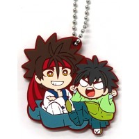 01-71553 Rurouni Kenshin -Meiji Swordsman Romantic Story Rubber Mascot 300y - Myojin Yahiko / Sagara Sanosuke