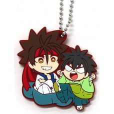 01-71553 Rurouni Kenshin -Meiji Swordsman Romantic Story Rubber Mascot 300y - Myojin Yahiko / Sagara Sanosuke