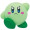02-08410 Kirby's Dream Land Wii Deluxe Koronto Soft Vinyl Kirby Collection 300y - Kirby (Green)