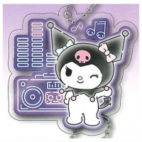 SR-28939 Sanrio Kuromi Acrylic Keychain 300y - Neon DJ