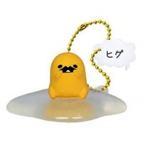 SR-83918  Takara TOMY A.R.T.S  Sanrio Gudetama Strange Pose Figure Mascot Swing 200y - Gudetama With Mustache