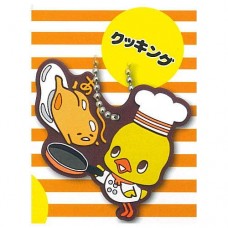 SR-87686 Gudetama x Chicken Ramen Hiyoko-Chan Chick Chan Capsule Rubber Mascot 300y - Cooking Hiyoko-chan with Fry  pan