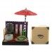 SR-64180 Wa no Takumi Tea Room Mini Furniture Trading Figure - Outdoor Backdrop - White Food Wrapped in a Green Leaf (2" Scene)