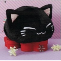 AMU-PRZ11528 Nemu Neko Sleepy Cat Tricolor Ribbon BIG Plush - BLACK