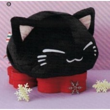 AMU-PRZ11528 Nemu Neko Sleepy Cat Tricolor Ribbon BIG Plush - BLACK