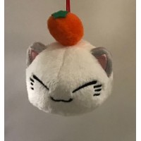 AMU-PRZ6931 Nemu Neko (Sleepy Cat) Tangerine Style Mini Plush - White Cat