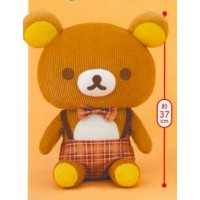 SR-12497 Rilakkuma Corduroy Checkered/Plaid Dressed Plush XL - Rilakkuma