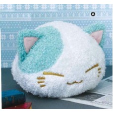 AMU-PRZ7703a Nemu Neko DX Plush Winter Color Fluffy Version - White / Teal