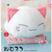 AMU-PRZ7975b Nemu Neko DX Plush Cherry Blossom Version - White